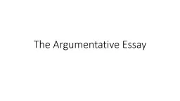 The Argumentative Essay The Argument’s Best Friends