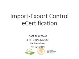 Import-Export Control eCertification