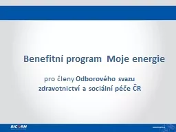 Benefitní  program Moje energie