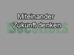 Miteinander Zukunft denken