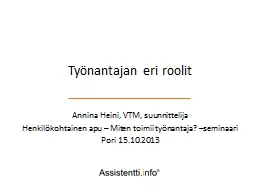 T yönantajan eri roolit