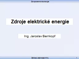 Zdroje elektrické energie