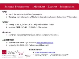 Passend Präsentieren +  | Mitschrift – Exzerpt – Präsentation