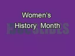 PPT-Women’s History Month