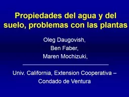 Propiedades del agua y del suelo, problemas con las plantas