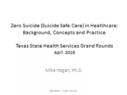Zero Suicide (Suicide Safe Care) in Healthcare: