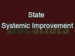 State Systemic Improvement