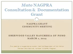 NAGPRA Grant Community meeting