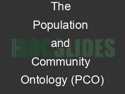 The Population and Community Ontology (PCO)