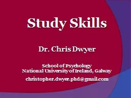 Dr. Chris Dwyer School of Psychology
