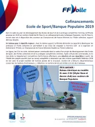 Cofinancements  Ecole de Sport/Banque Populaire