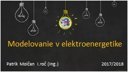 Modelovanie v  elektroenergetike