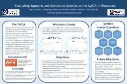 Evaluating Supports and Barriers to Exercise at the YWCA in Worcester