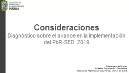 Consideraciones  Diagnóstico sobre el avance en la Implementación