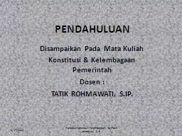 PENDAHULUAN Disampaikan