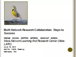 PPT-Multi Network Research Collaboration: Steps to Success