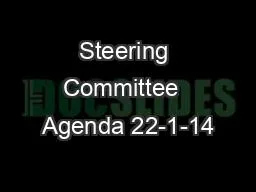Steering Committee  Agenda 22-1-14