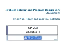 Problem Solving and Program Design in C