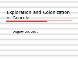 Exploration and Colonization of Georgia