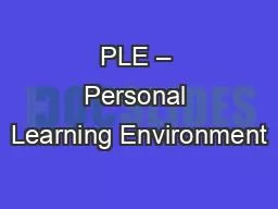 PPT-PLE – Personal Learning Environment