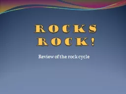 Rocks Rock!  Review of  the rock cycle
