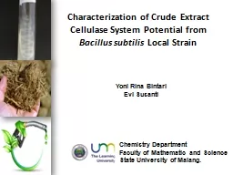 Characterization  of Crude Extract Cellulase System Potential