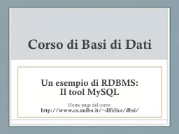 Corso  di  Basi  di  Dati