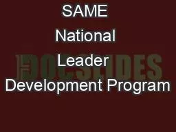 SAME National Leader  Development Program