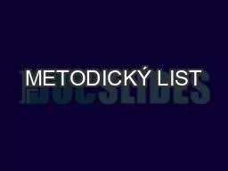 METODICKÝ LIST