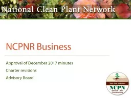 NCPNR Business Approval of December 2017 minutes