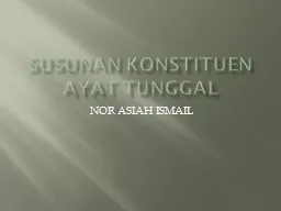 SUSUNAN KONSTITUEN AYAT TUNGGAL