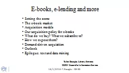 E-books, e-lending and more