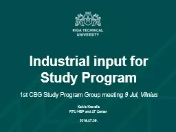 1st CBG Study Program Group meeting 