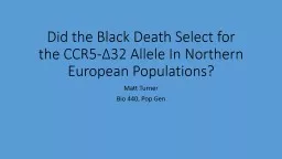 Did the Black Death Select for the CCR5-