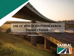 USE OF WIM IN SOUTHERN AFRICA