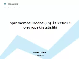 Spremembe Uredbe (ES)  št. 223/2009