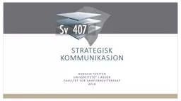 STRATEGISK Kommunikasjon