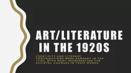 Art/Literature  in the 1920s