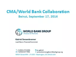 CMA/World Bank Collaboration