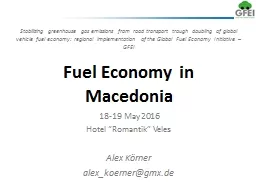 Fuel Economy in  Macedonia