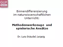 Binnendifferenzierung im naturwissenschaftlichen Unterricht: