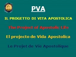 PVA IL PROGETTO DI VITA APOSTOLICA