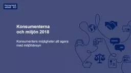 Konsumenterna  och miljön 2018