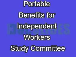SR 325 Portable Benefits for Independent Workers Study Committee