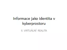 Informace jako identita v kyberprostoru