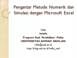 Pengantar  Metode Numerik