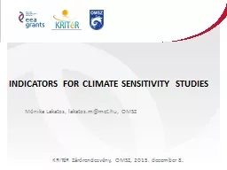 Indicators for climate sensitivity studies