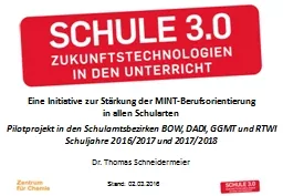 Eine Initiative zur Stärkung der MINT-Berufsorientierung