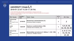 University   Exam   L1 2018-01-23