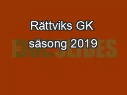 Rättviks GK säsong 2019